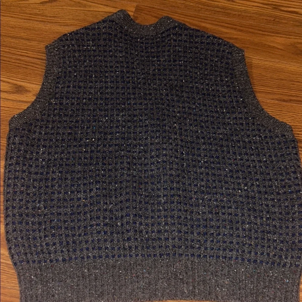 Vintage 90s Eddie Bauer Made In‎ USA 100% Wool 5 Button Grandpa Box Pattern Vest